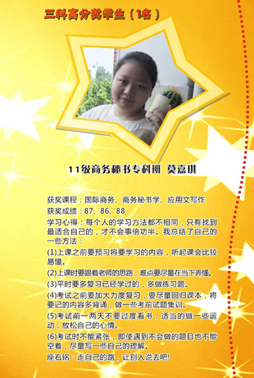 2012年下半年优秀学生代表简介1